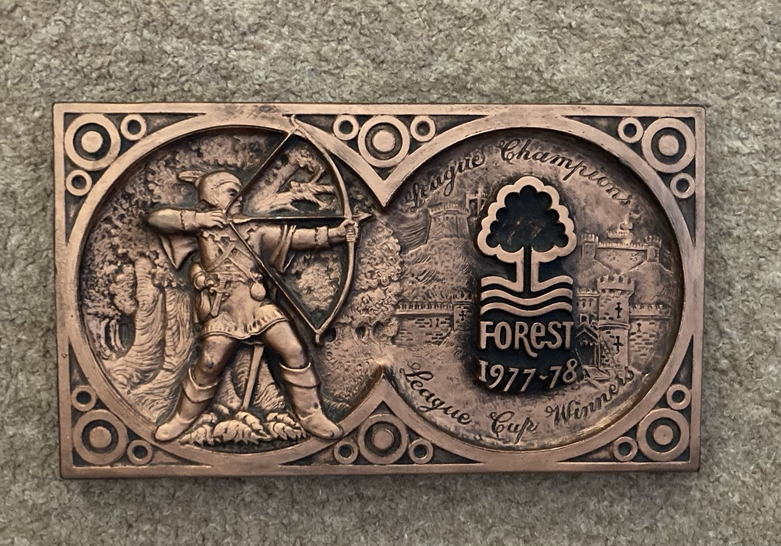 Nottingham Forest Bronze Plaque Commemorating Winning The League And League Cup for sale on Ebay