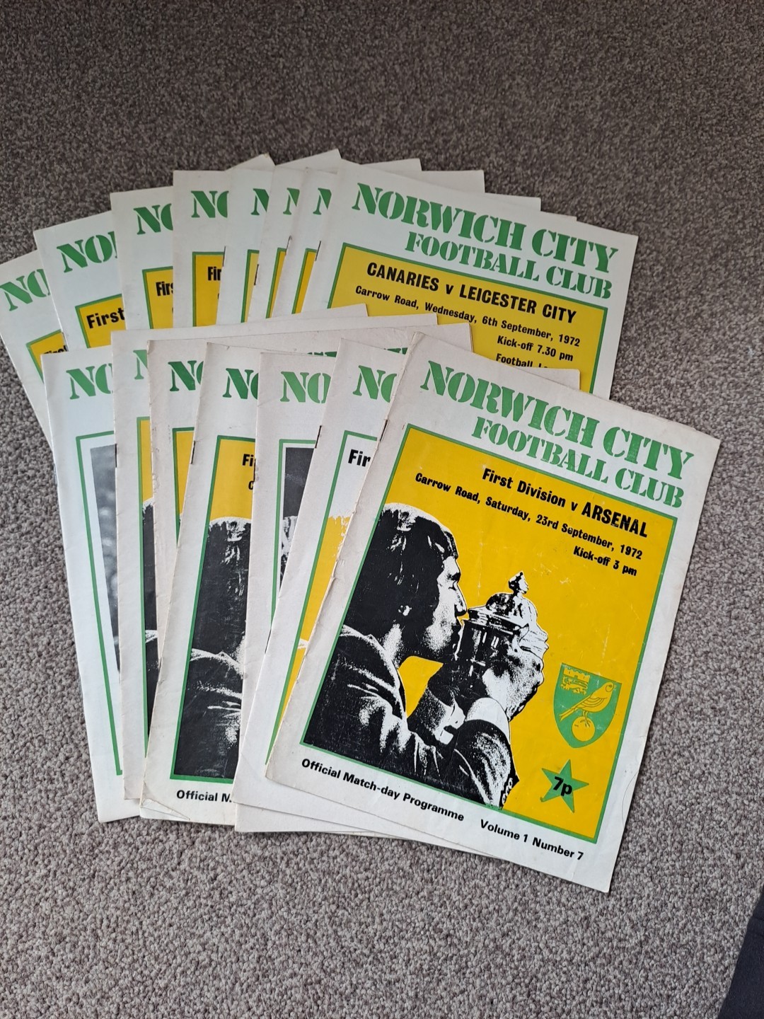 1972/73 Norwich City Homes x 15 for sale on Ebay
