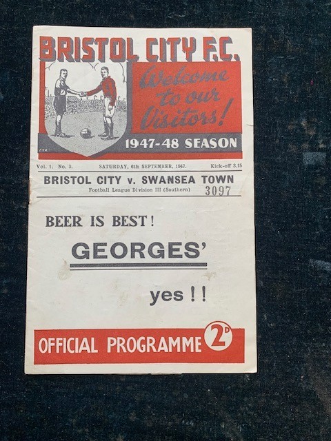 BRISTOL CITY V SWANSEA TOWN   11H DECEMBER 1948 for sale on Ebay