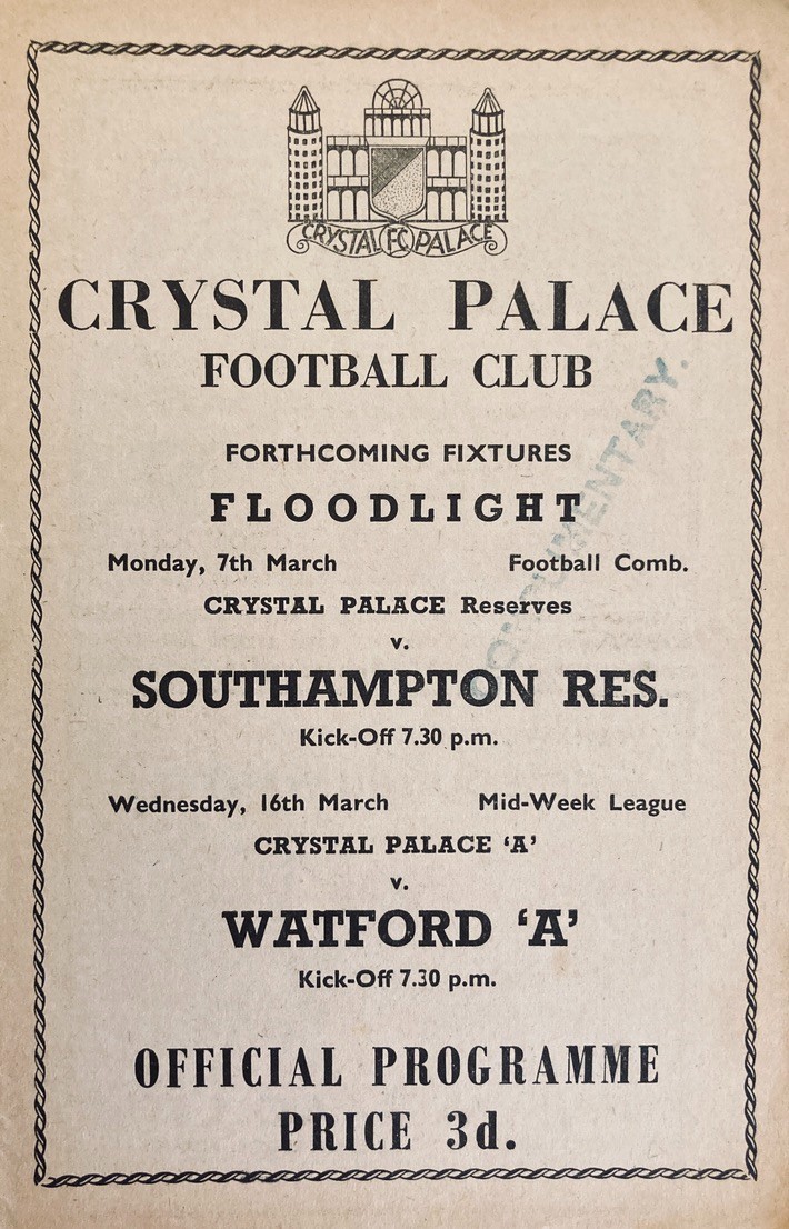 Crystal Palace v Shrewsbury Town Div 3 (S) 1954/55 for sale on Ebay