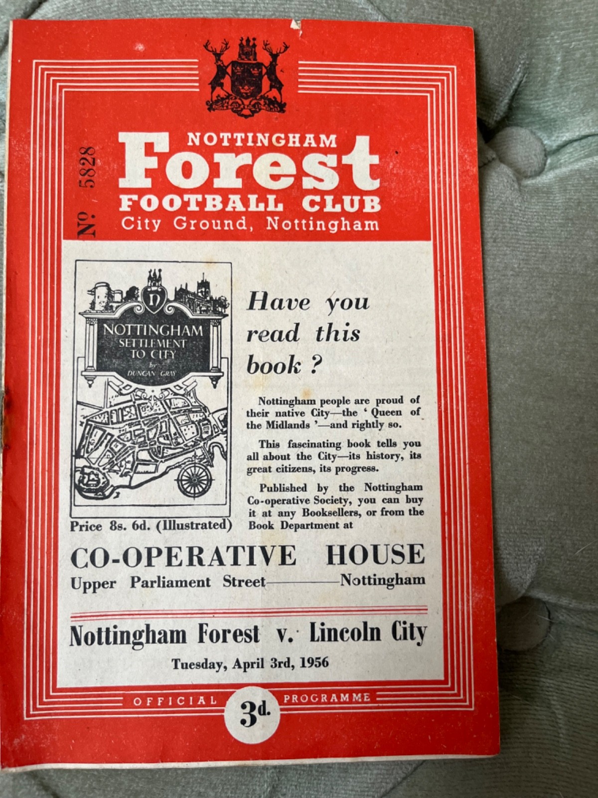 Nottingham Forest v Lincoln City Football programme 1955/56 Division 2 for sale on Ebay