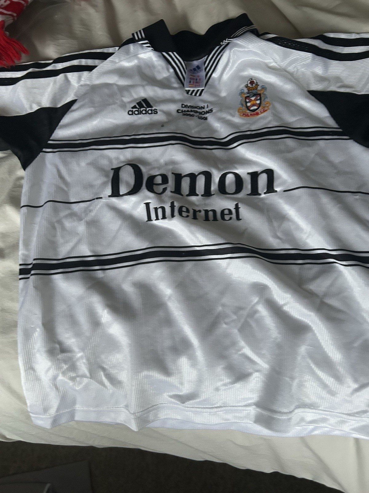 Adidas  1999 Fulham Home Football Shirt Childs MB Demon Internet for sale on Ebay