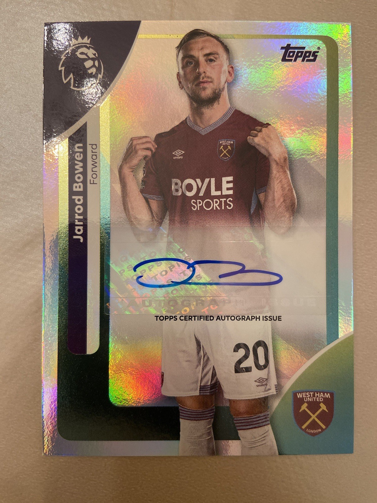 Topps Premier League 2026 - Jarrod Bowen Auto West Ham United Autograph Signed for sale on Ebay