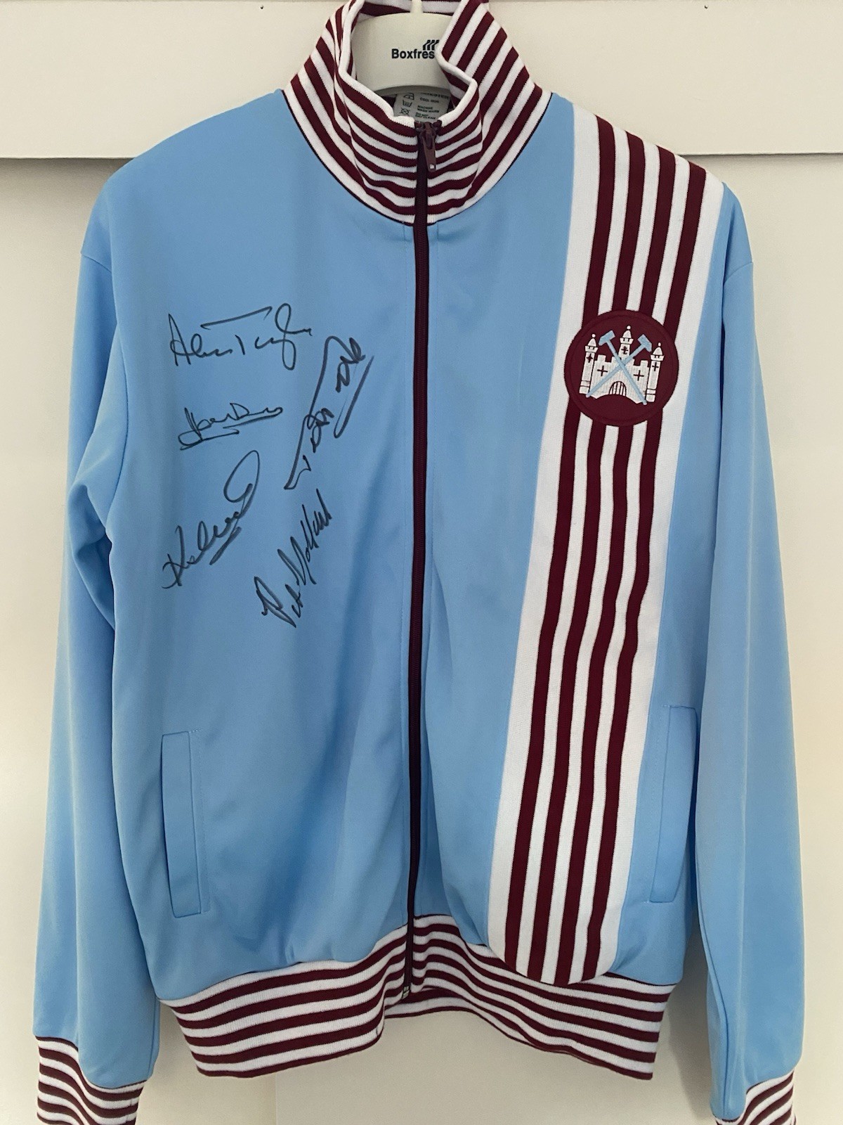 West Ham 1970’s jacket Signed By Taylor, lock, McDowell, Taylor & Holland for sale on Ebay