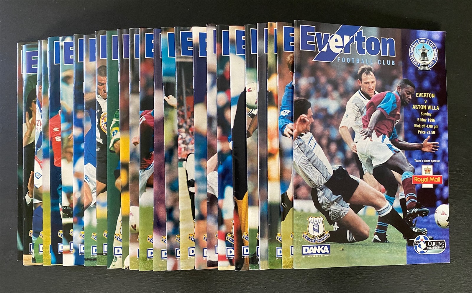 EVERTON 1995/1996 Season - Complete set of home football programmes for sale on Ebay