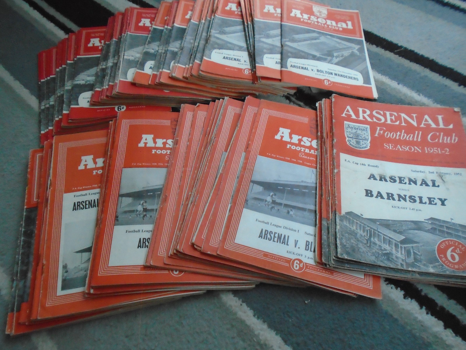 ARSENAL HOMES 1951-2 TO 1959-60 X 137 ISSUES + DUPLICATION for sale on Ebay