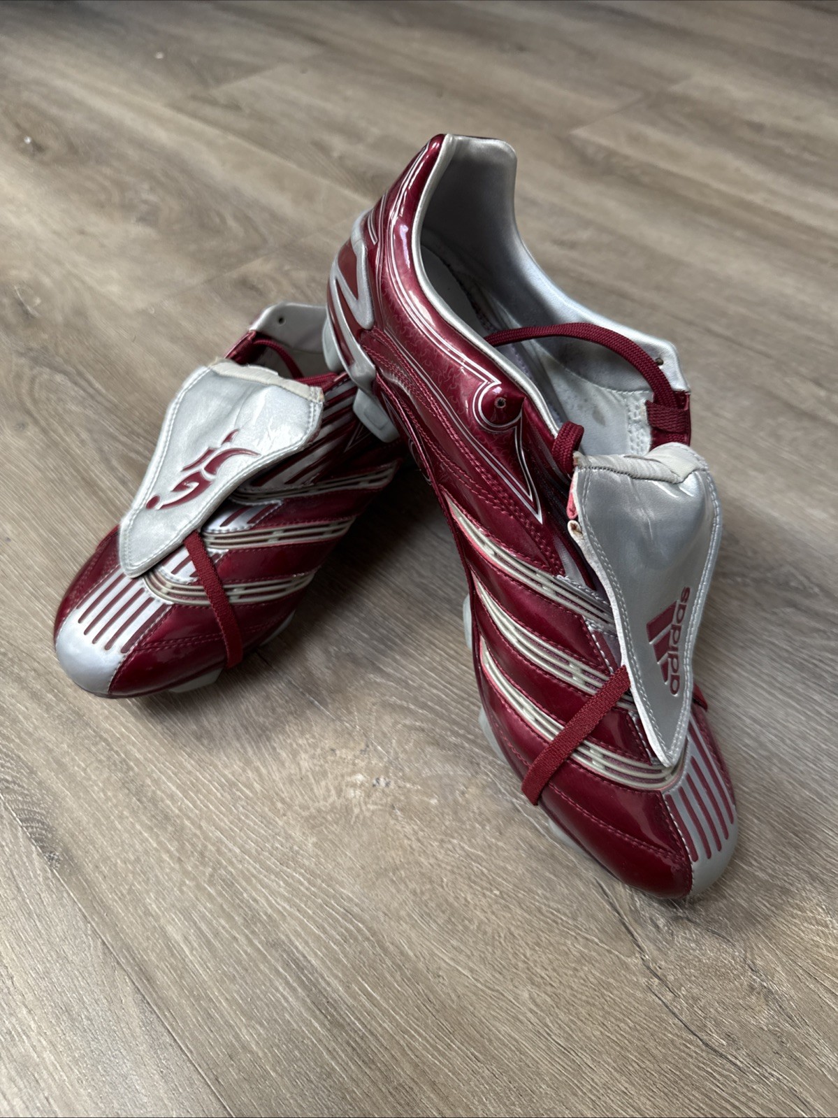 adidas David Beckham Predator FG Football Boots Size UK 8.5 In Burgundy for sale on Ebay