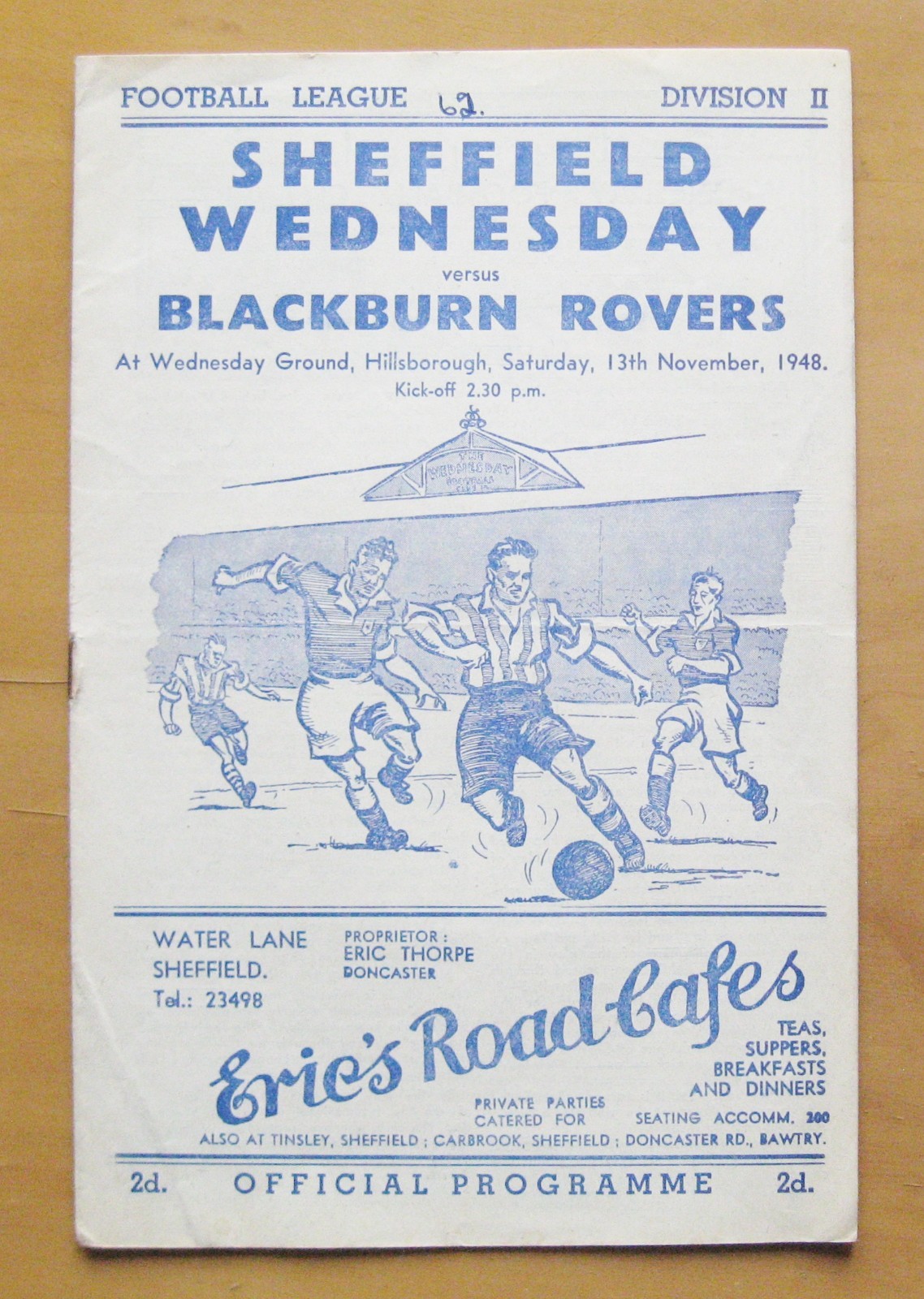 SHEFFIELD WEDNESDAY v BLACKBURN ROVERS 1948/1949 VG Condition Football Programme for sale on Ebay