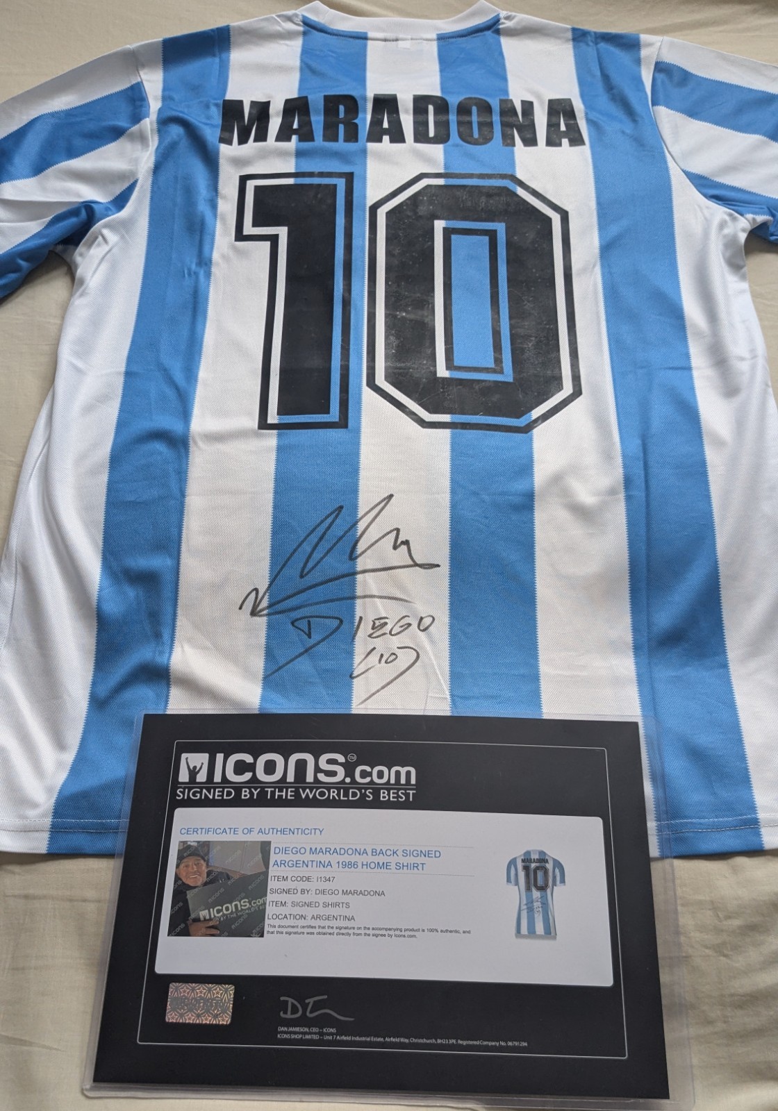 Maradona Signed Argentina Shirt Icons Coa for sale on Ebay