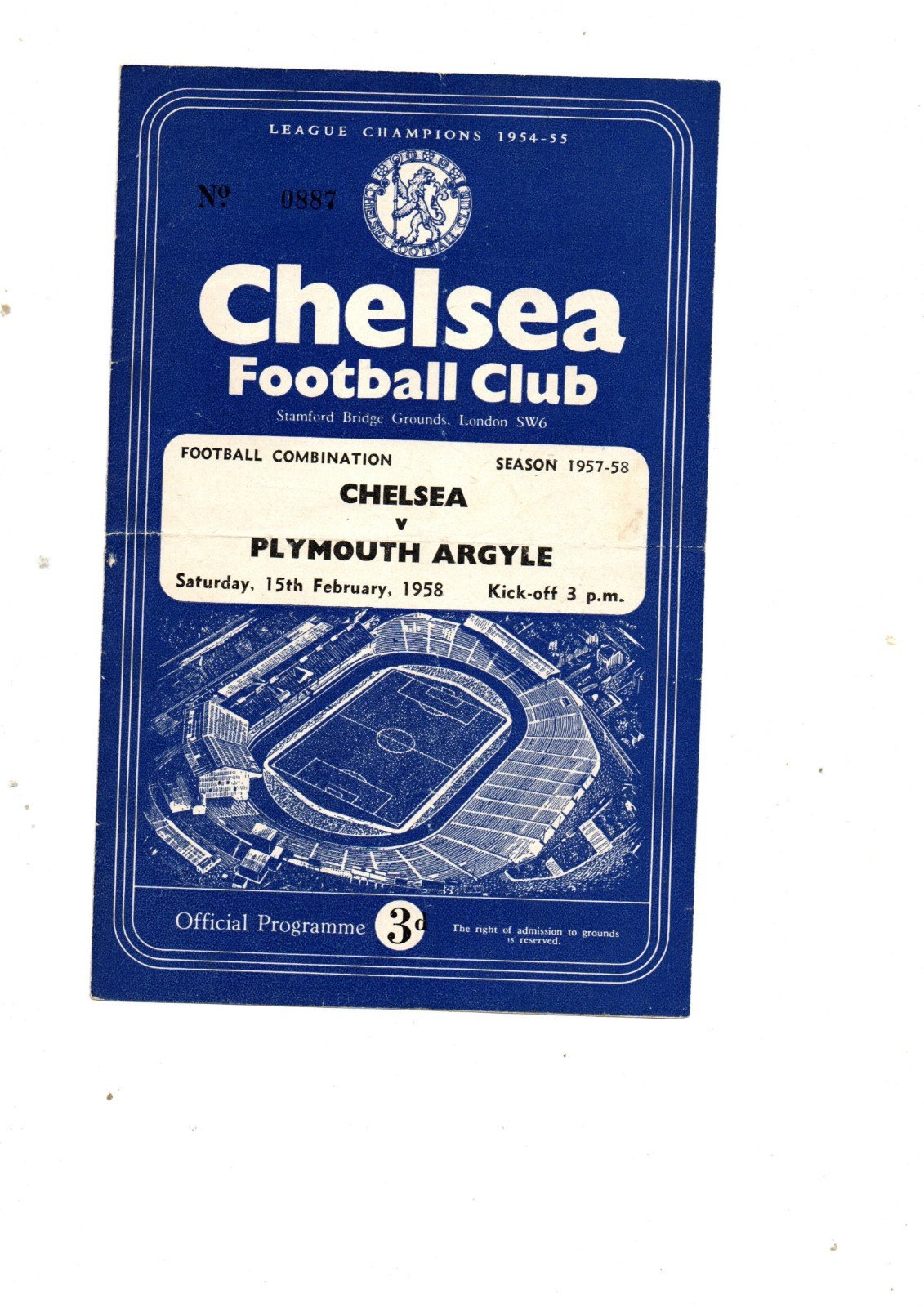 Chelsea Res v Plymouth Argyle Res 1957 - 1958 for sale on Ebay