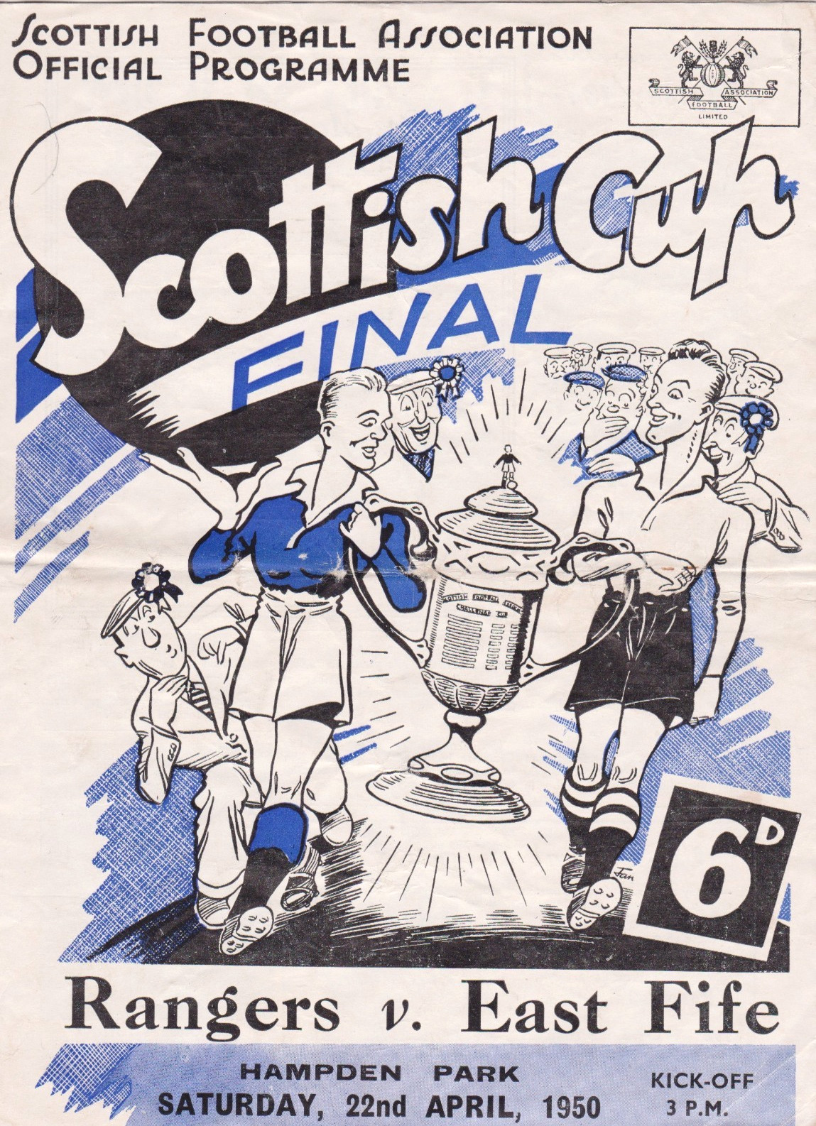 SCOTTISH CUP FINAL FOOTBALL PROGRAMME GLASGOW RANGERS V EAST FIFE 1950 for sale on Ebay
