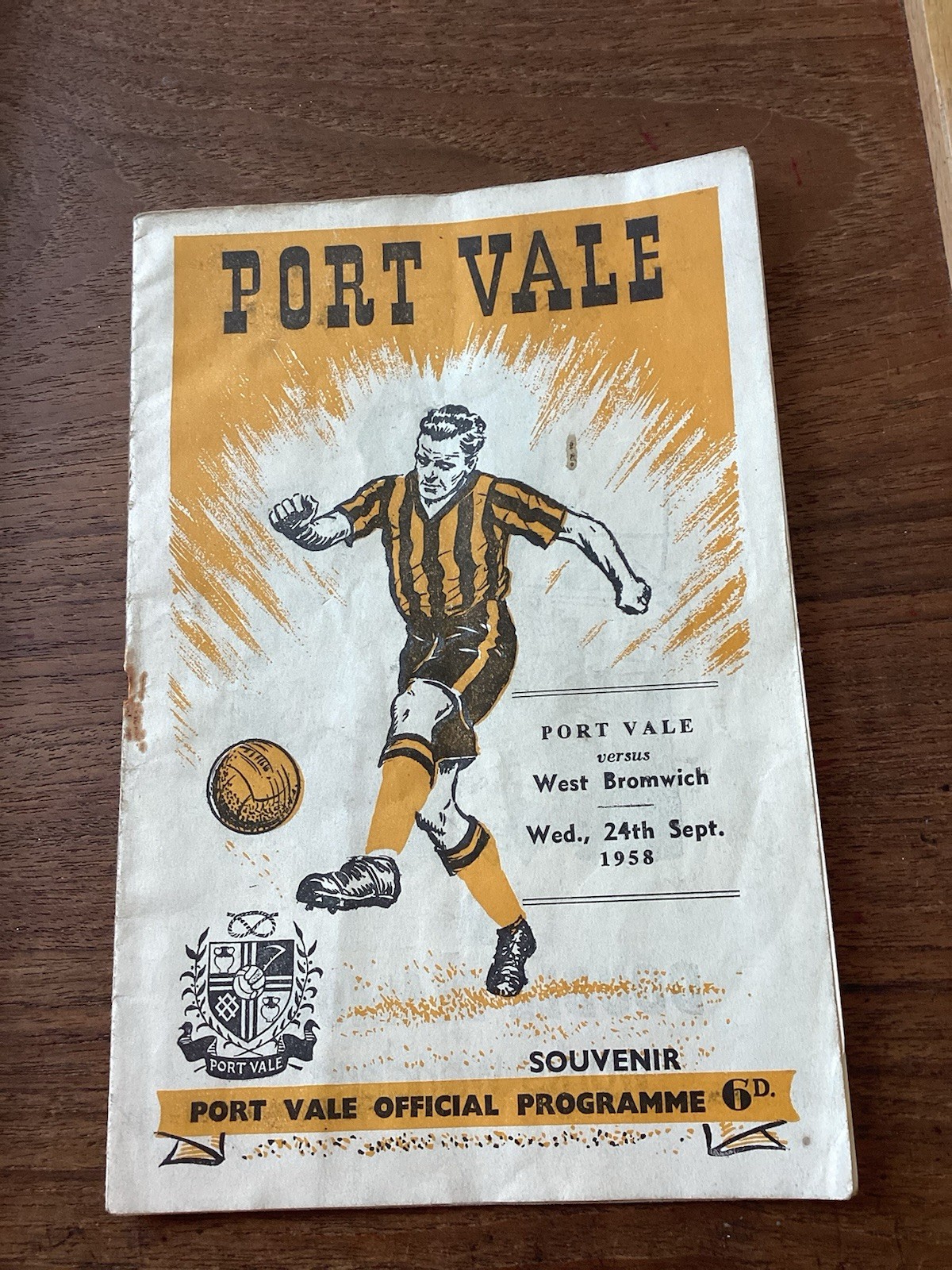 24/9/1958 Port Vale v West Bromwich Albion, Floodlights Switch On Programme for sale on Ebay