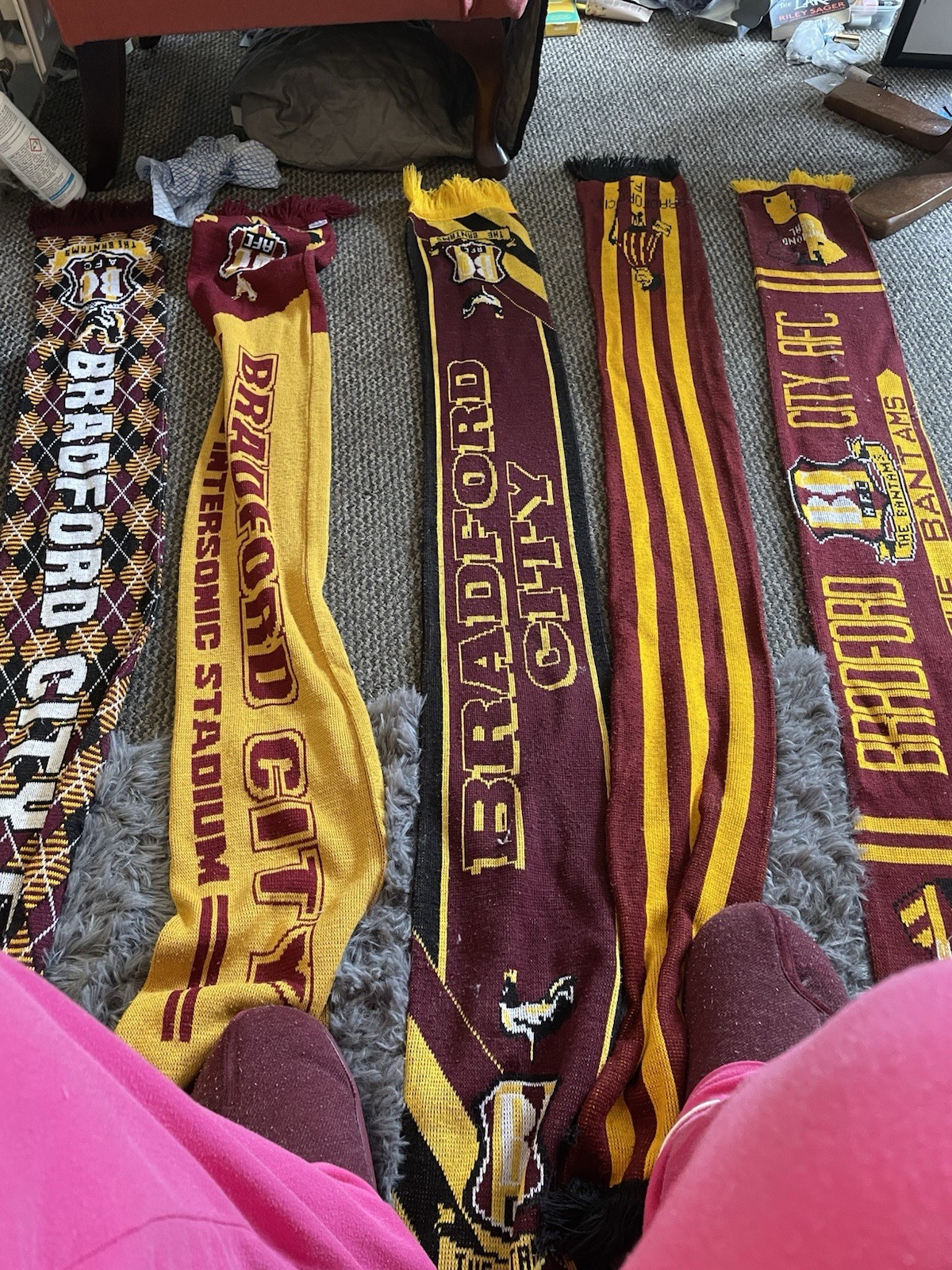 Five Bradford City Scarves  for sale on Ebay