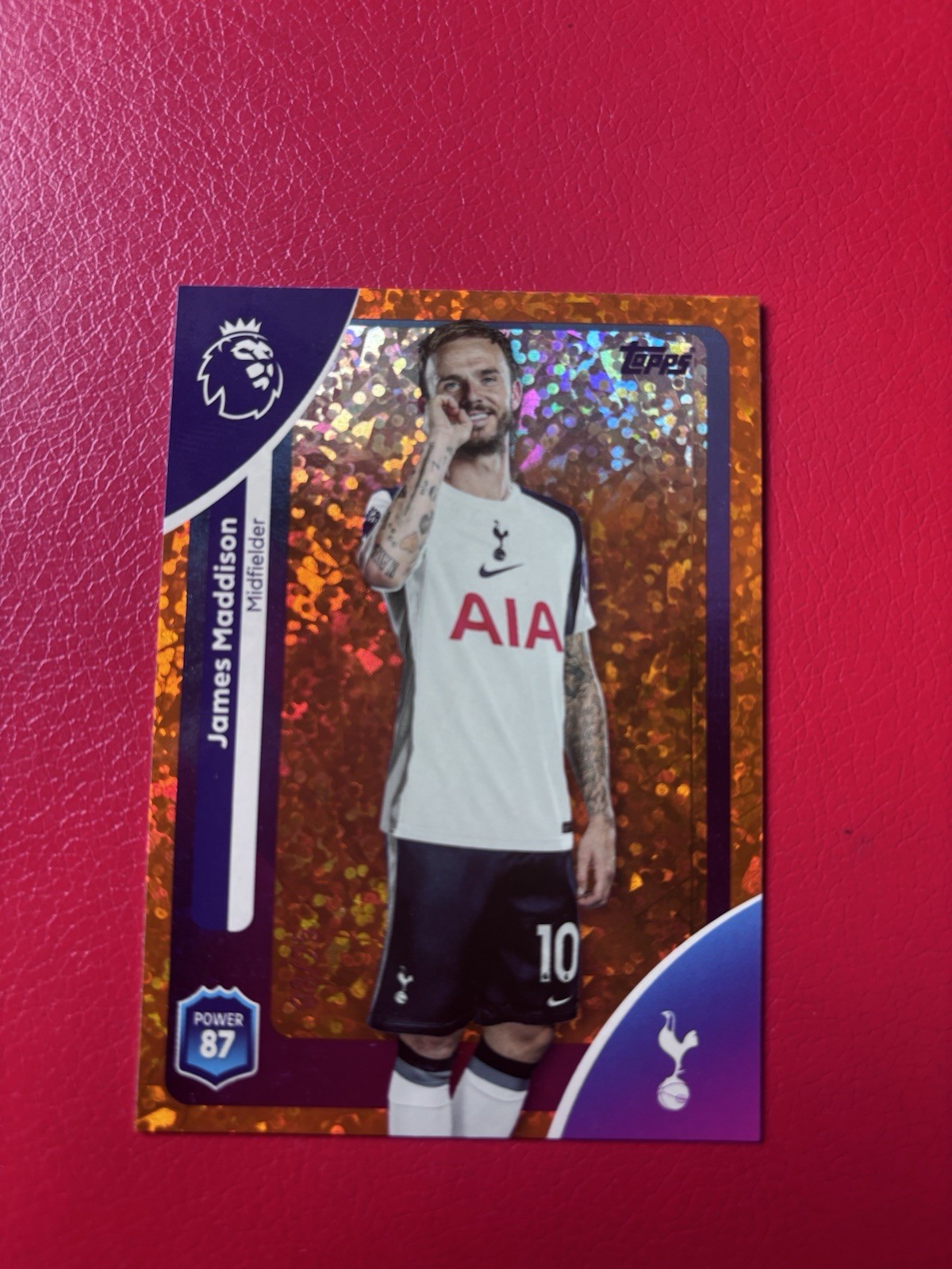James Maddison TOPPS 25/26 Orange Diamond #8/25. Card Number 262. Tottenham for sale on Ebay