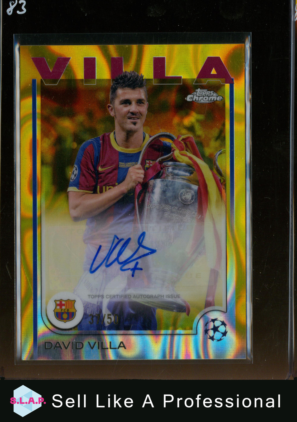 DAVID VILLA TOPPS CHROME 37/50 CA-DV 2025 FC BARCELONA ENGLISH AUTO for sale on Ebay