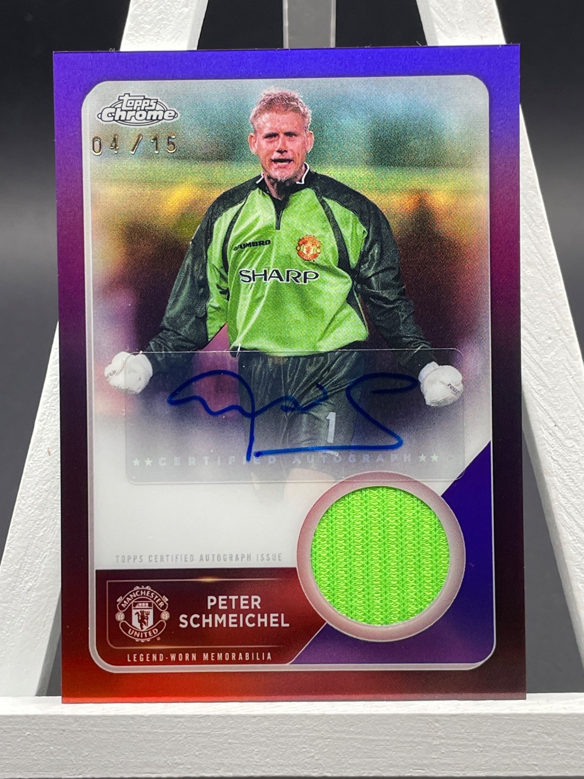 2025 Topps Chrome Manchester United Deluxe Peter Schmeichel Auto Relic /15 for sale on Ebay