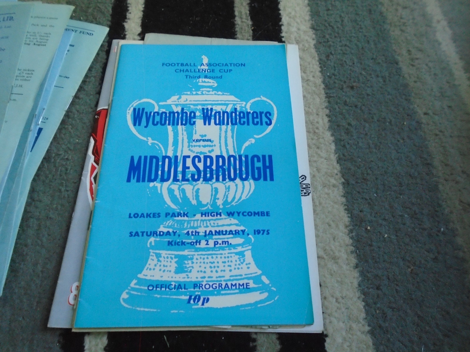 WYCOMBE WANDERERS V MIDDLESBROUGH 1974-5 FA CUP 3RD ROUND +MATCH TICKET for sale on Ebay