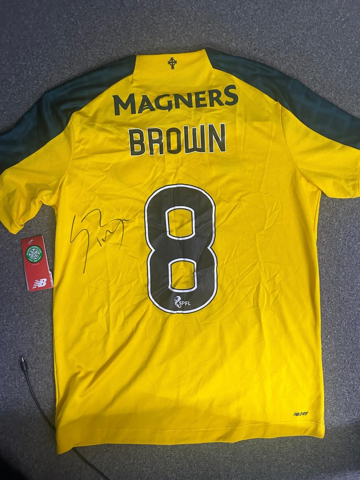 SIGNED SCOTT BROWN CELTIC 19/20 AWAY SHIRT WITH PROOF for sale on Ebay