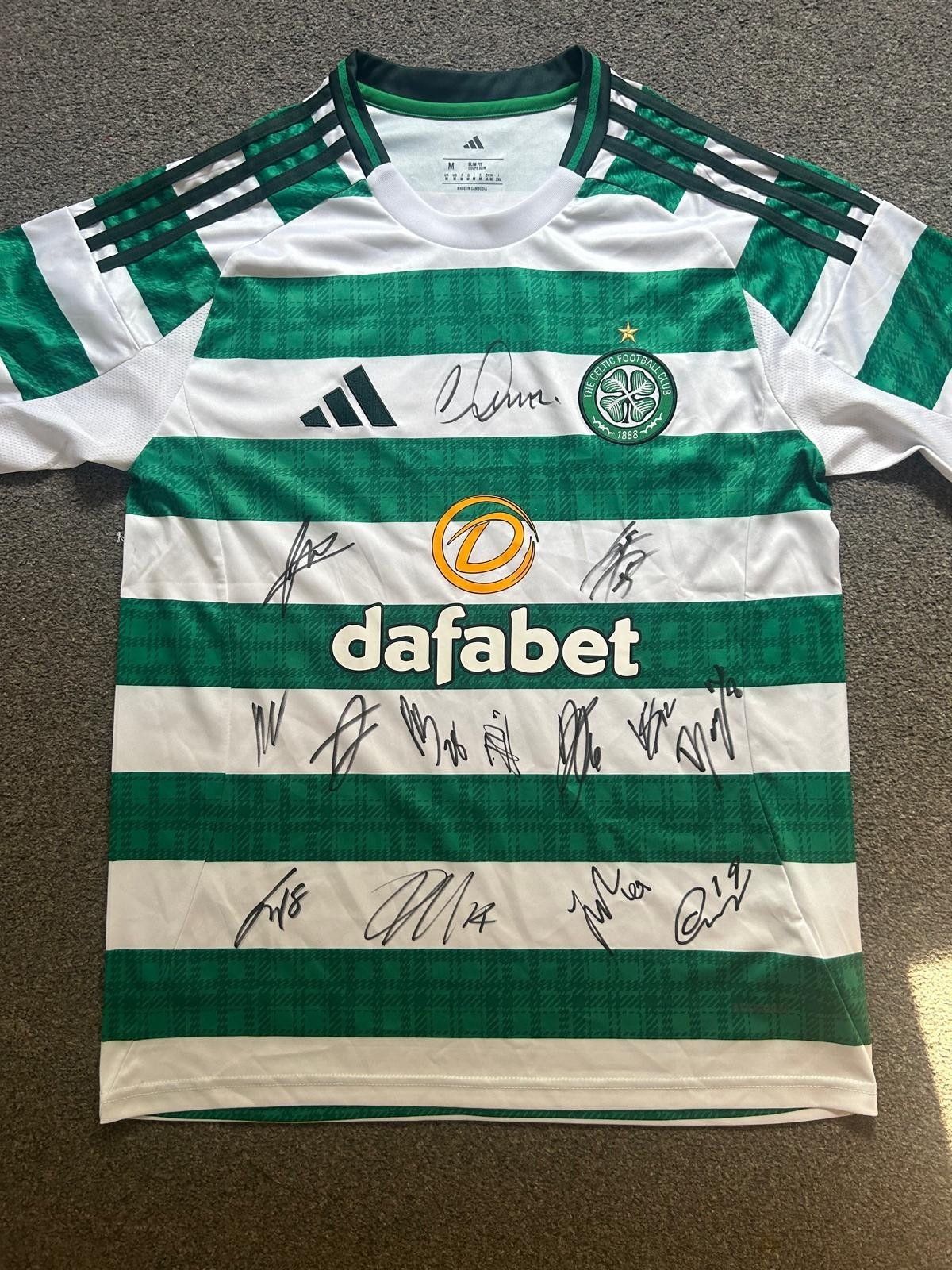 SQUAD SIGNED CELTIC HOME SHIRT WITH PROOF for sale on Ebay