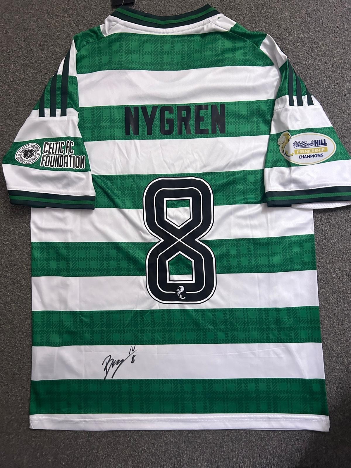 BENJAMIN NYGREN SIGNED CELTIC HOME SHIRT WITH PROOF for sale on Ebay