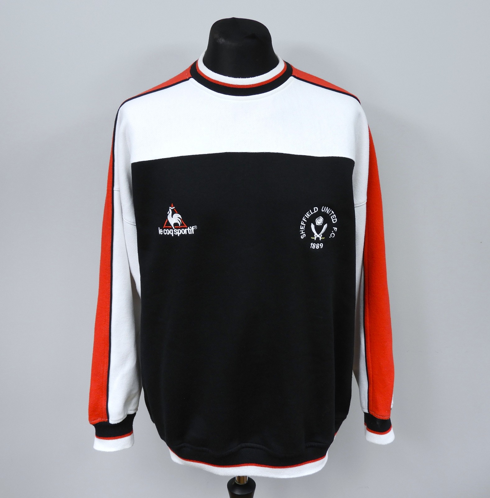 Sheffield United Le Coq Sportif Tracksuit Top Black Sweatshirt Training Size. L for sale on Ebay