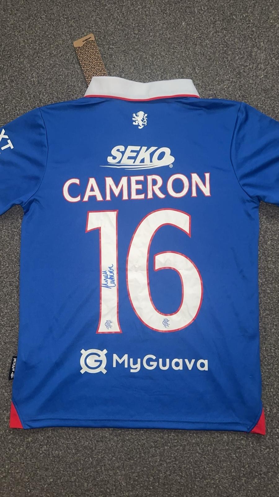 LYALL CAMERON SIGNED RANGERS HOME SHIRT WITH PROOF for sale on Ebay
