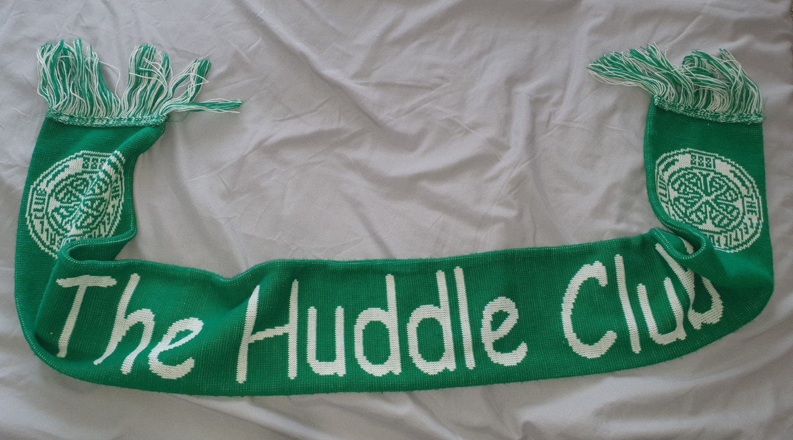 Huddle Club Scarf, Celtic Football, 1888, Green & White, 1990s Retro Collectable for sale on Ebay