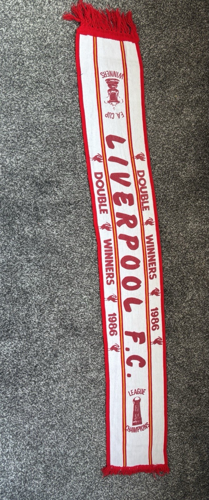 Liverpool FC Scarf 1986 Double Winners for sale on Ebay