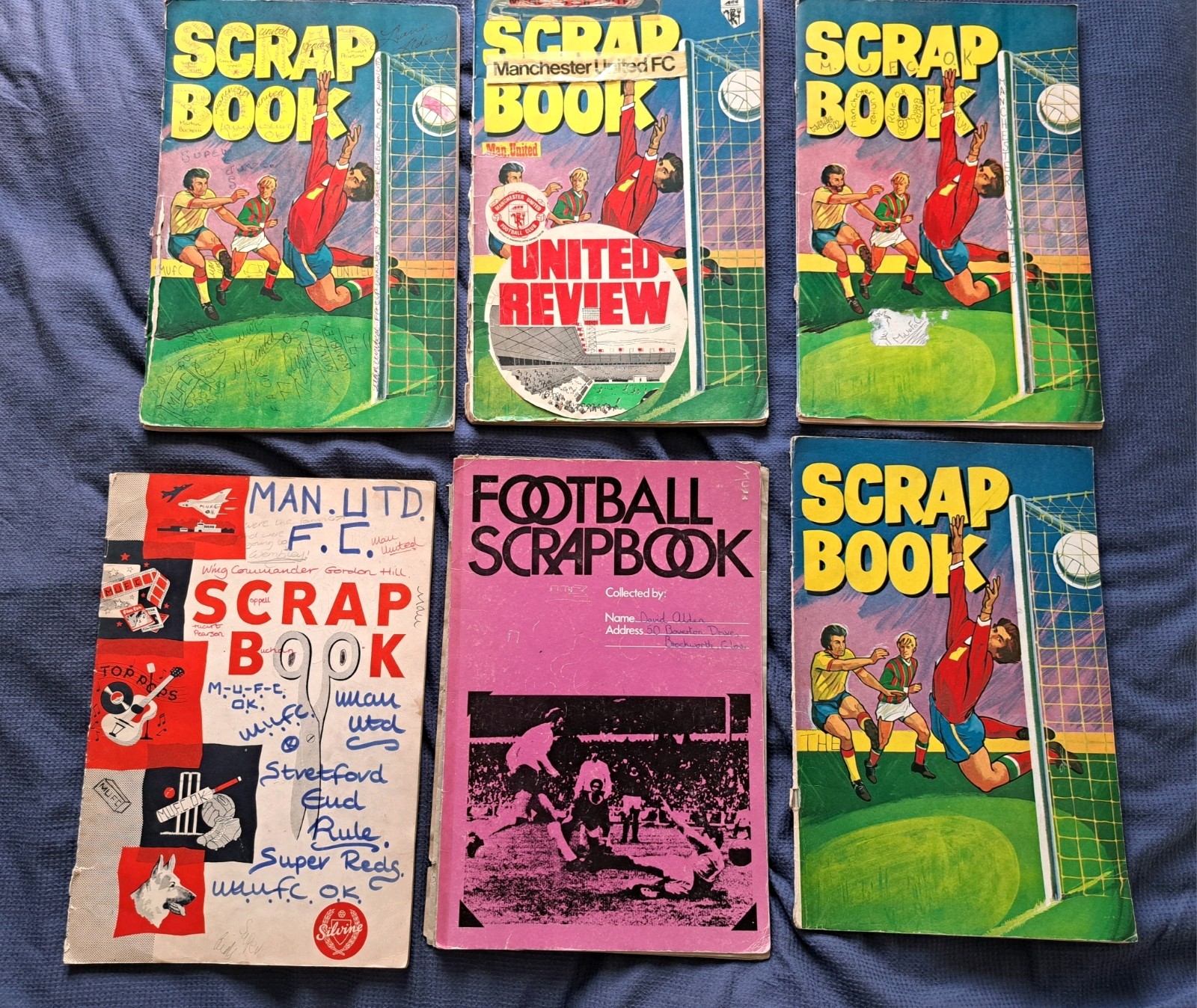 6 x 1970s Manchester United Scrapbooks - packed with newspaper cuttings etc. for sale on Ebay