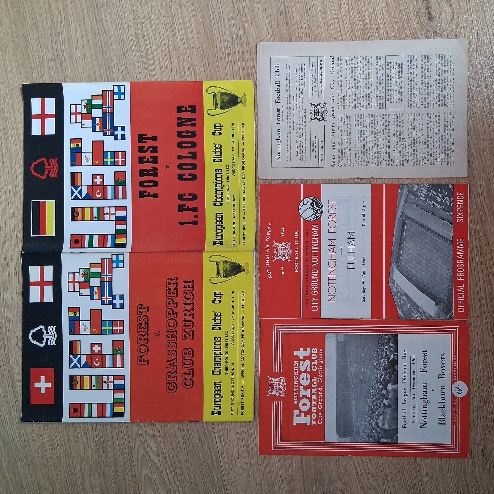 5 Nottingham Forest home match Programmes 1958 - 1979 for sale on Ebay