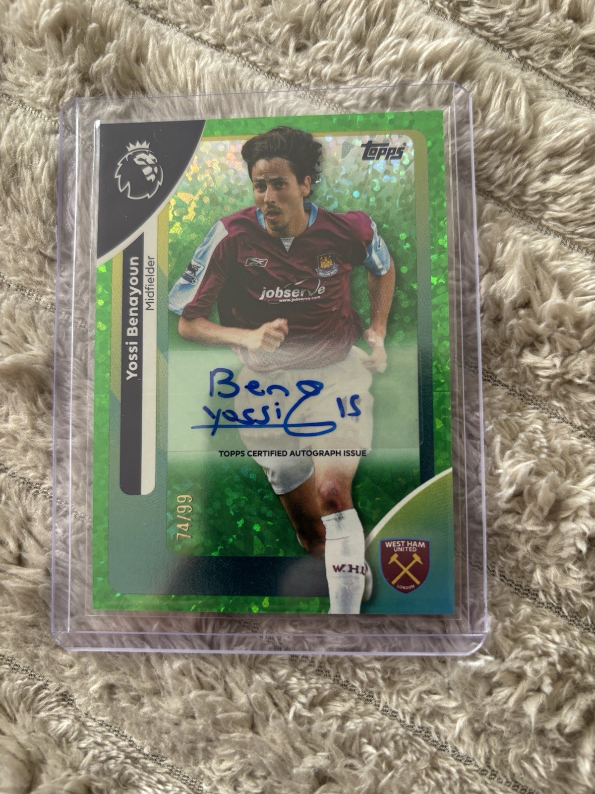 Yossi Benayoun West Ham Green Sparkle Auto #64/99 Topps 2026 Debut Edition for sale on Ebay