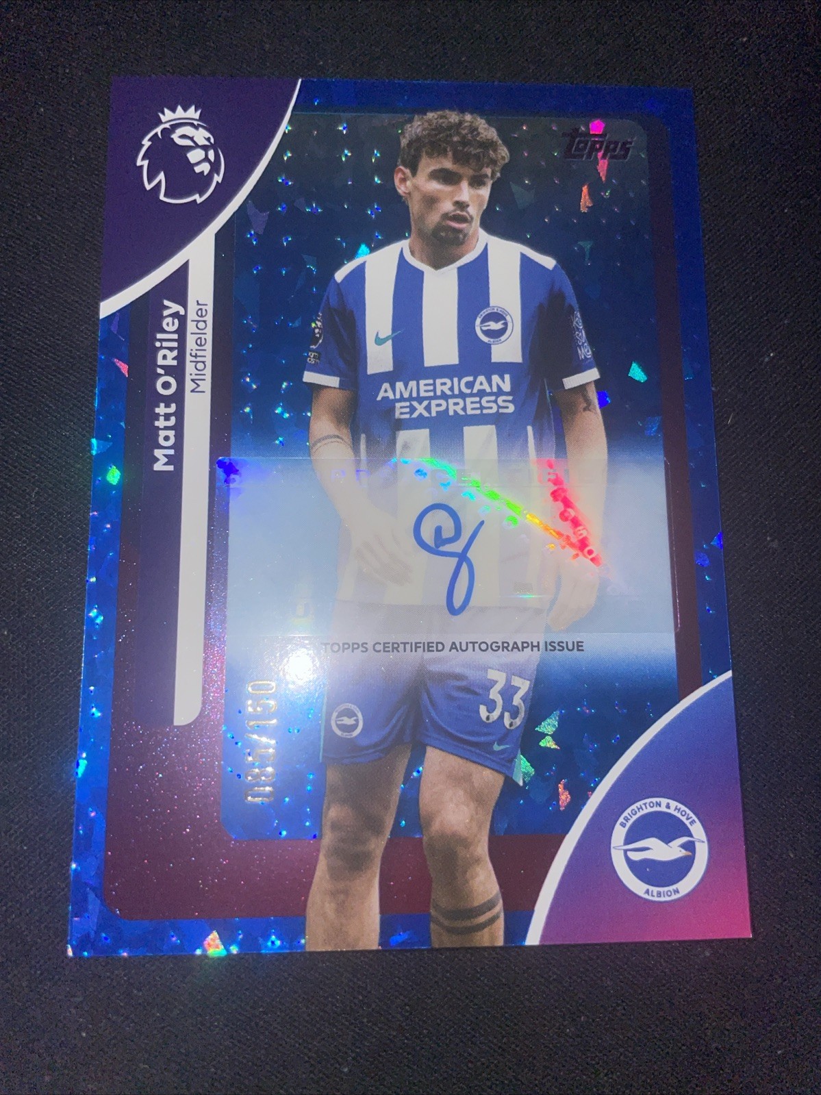 Matt O’Riley Autograph Topps Premier League 24/25 Brighton Numbered 085/150. for sale on Ebay