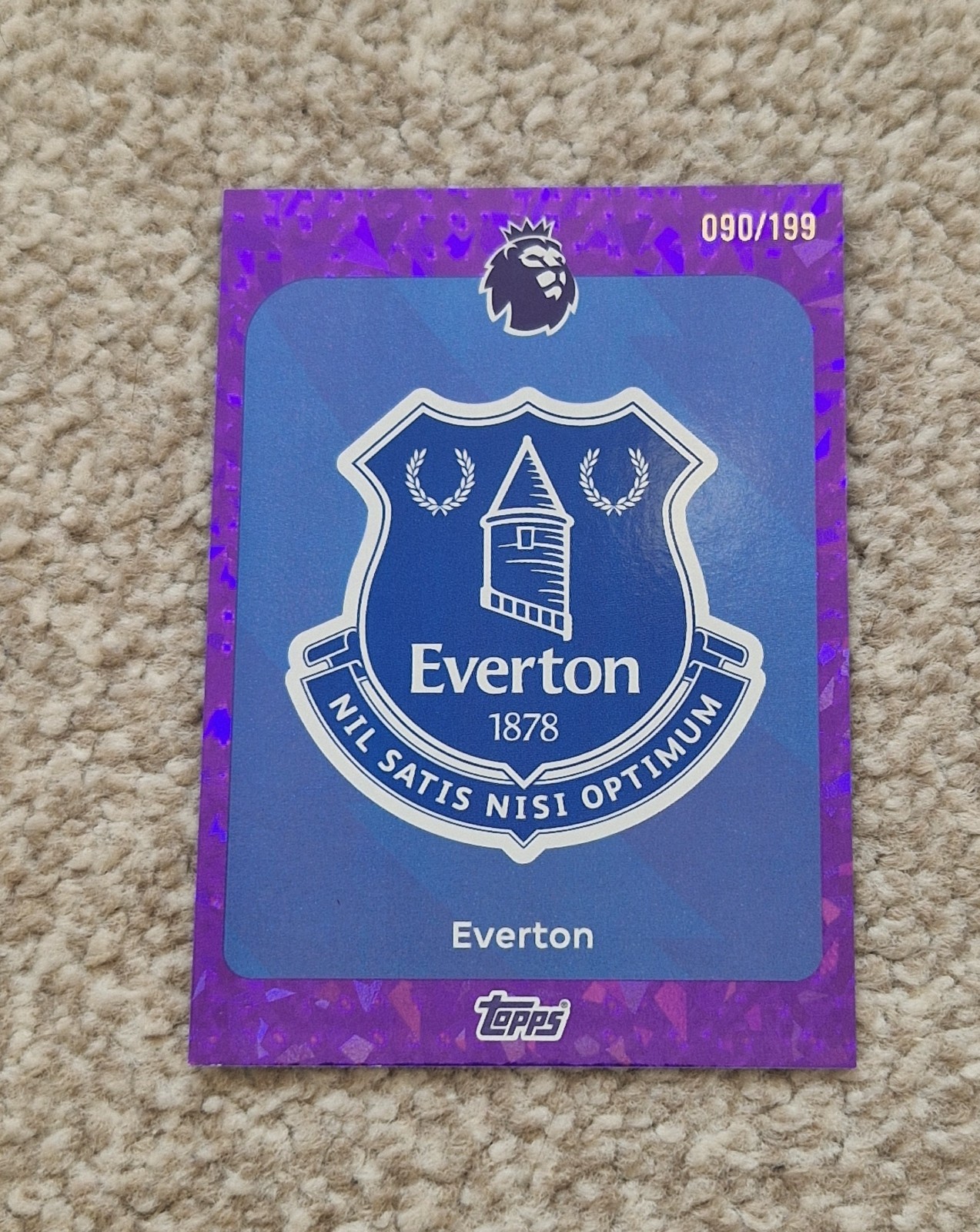 Everton FC Badge /199 #127 Purple Sparkle Card - Topps Premier League 2026 for sale on Ebay