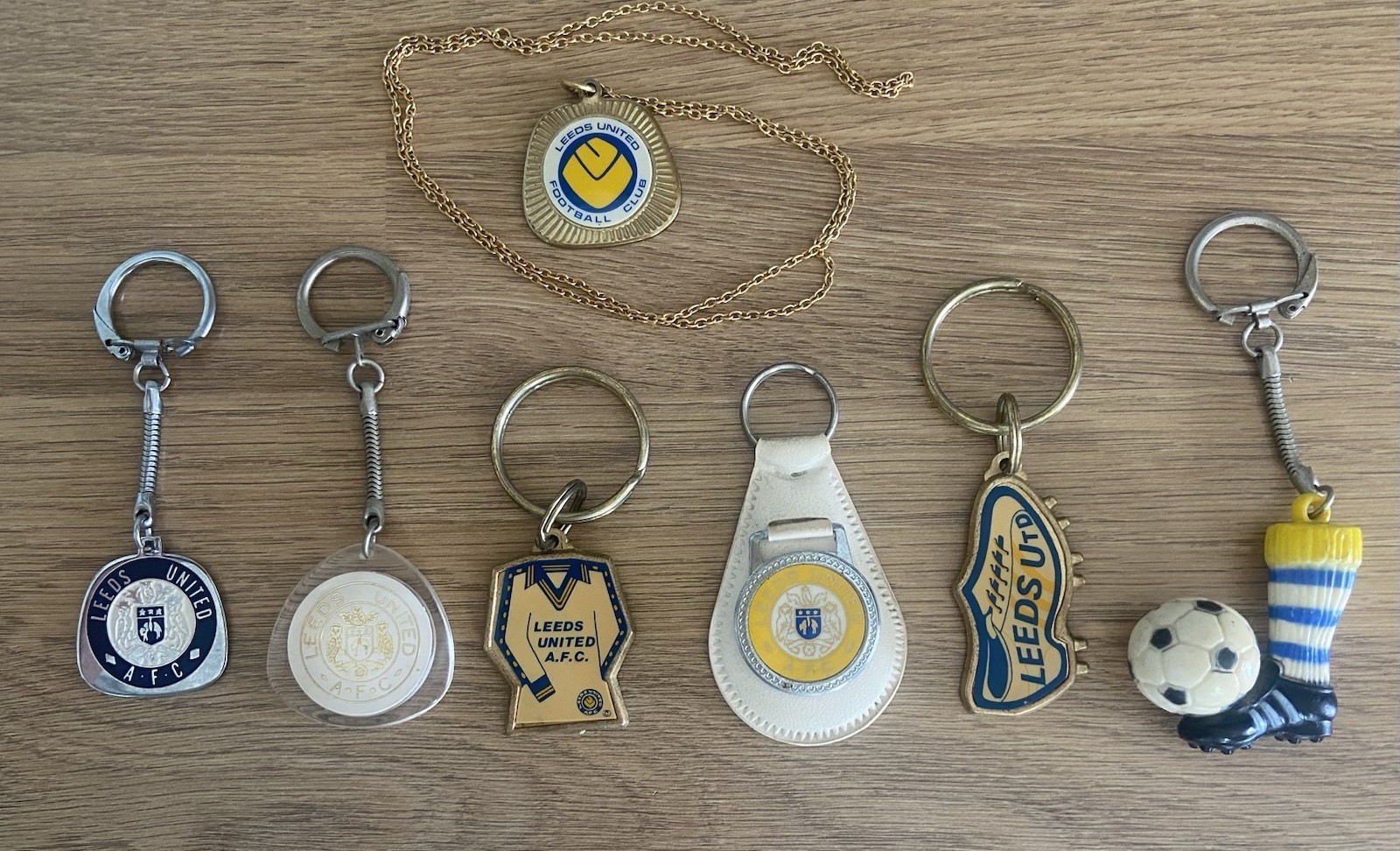 Vintage Leeds United Key Rings, Badges & Necklace From The 1970’s for sale on Ebay
