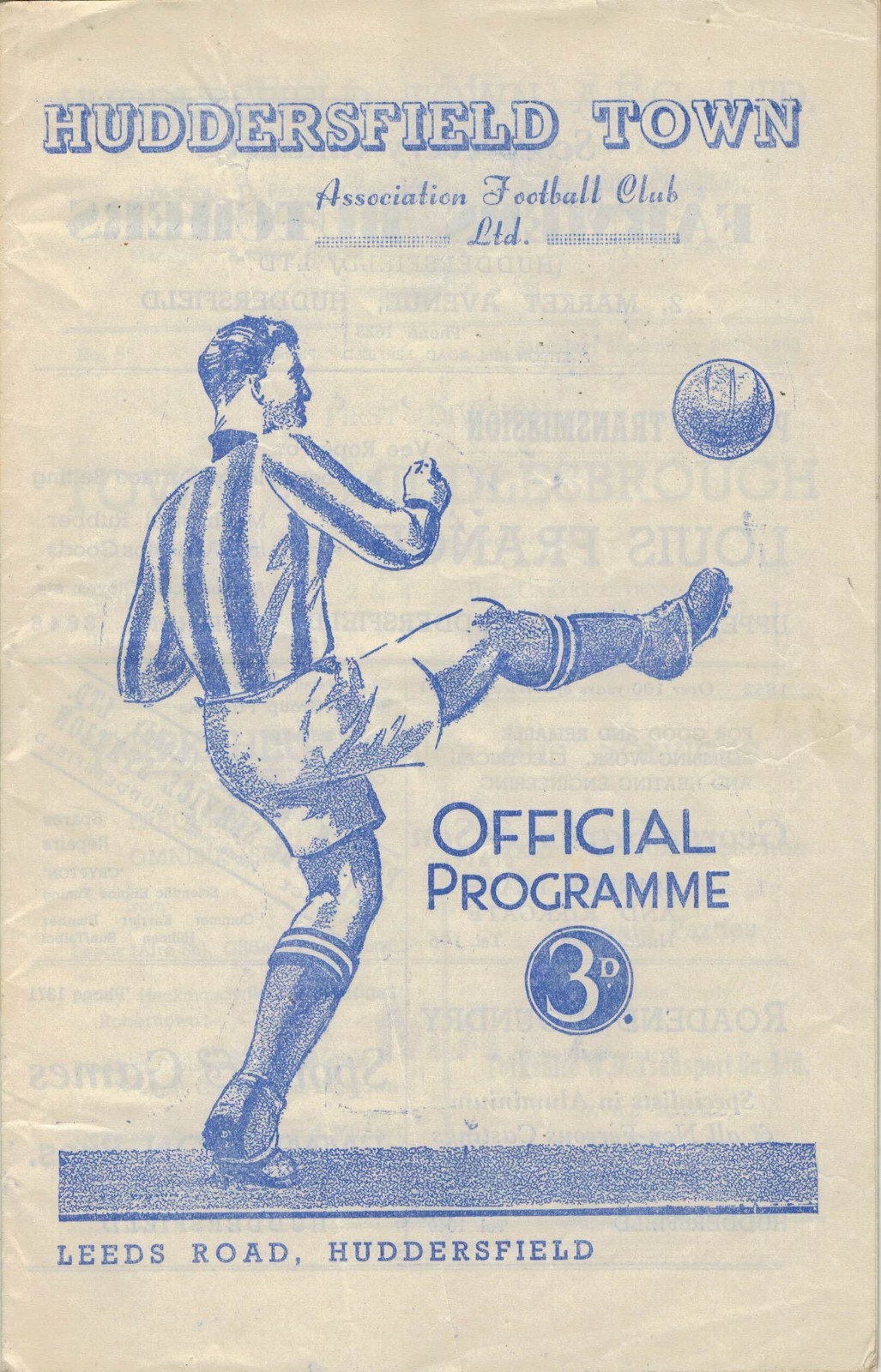 1953-54 HUDDERSFIELD TOWN v MIDDLESBROUGH for sale on Ebay