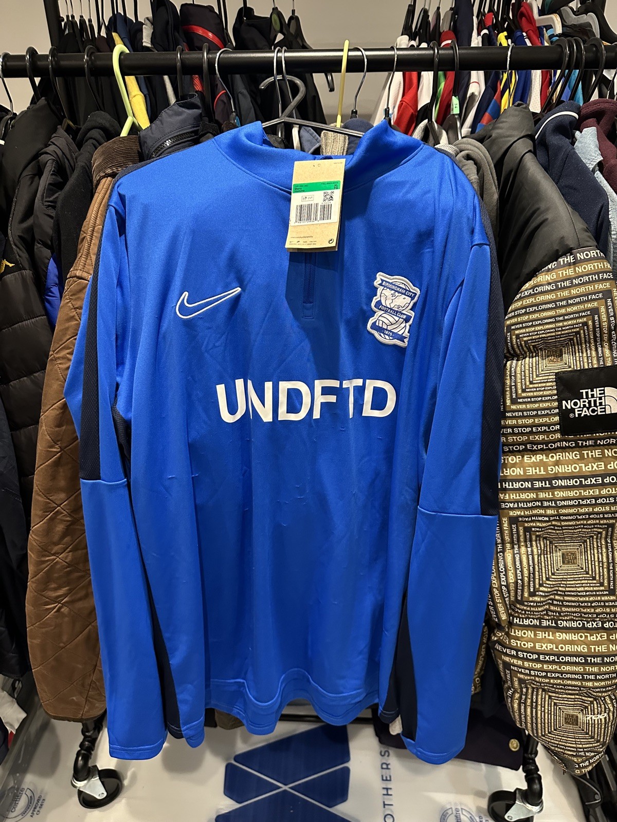 Nike Birmingham City Men's blue football training Quarter Zip Fleece Size XL  for sale on Ebay