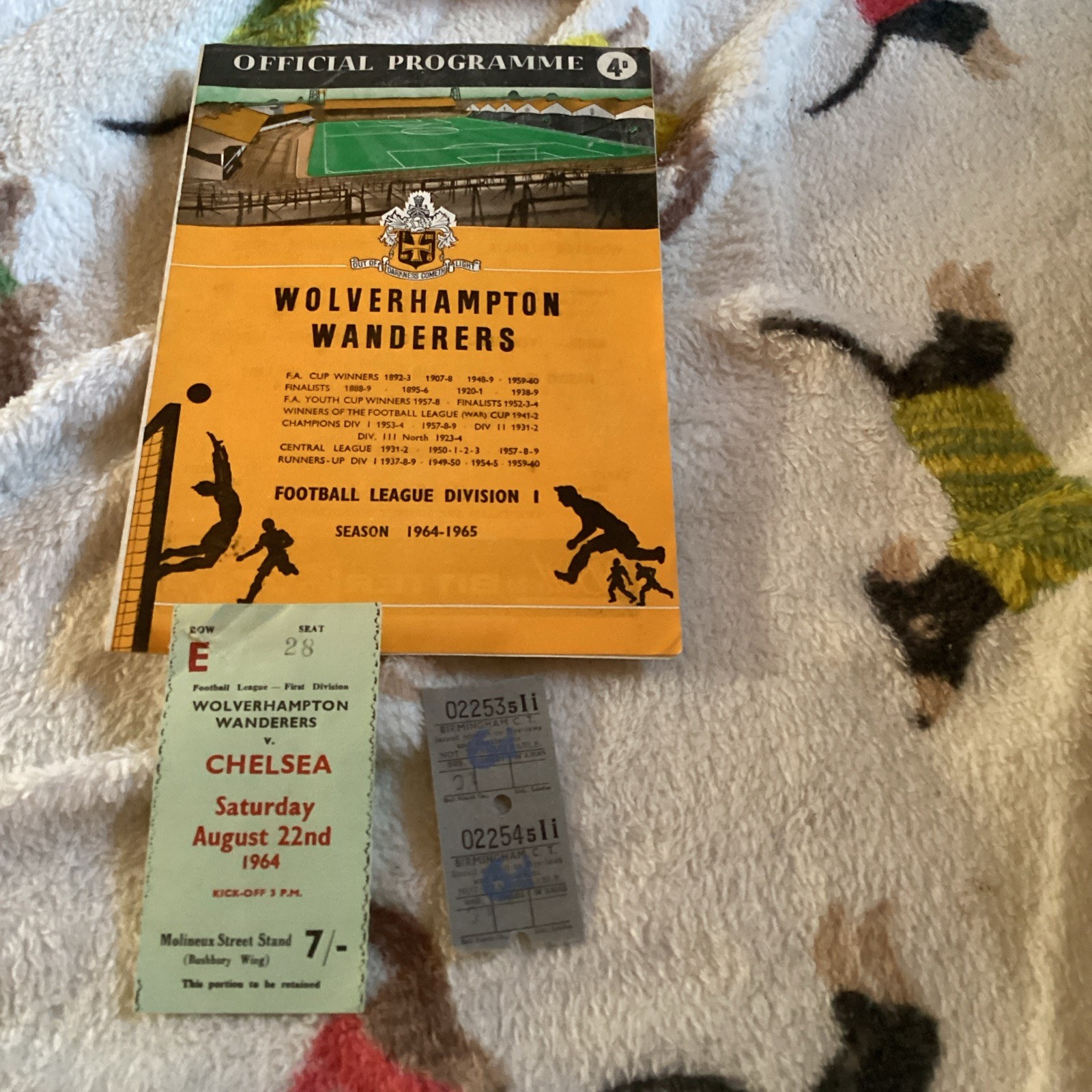 1964/5 Wolves v Chelsea plus Match ticket and railway ticket  for sale on Ebay