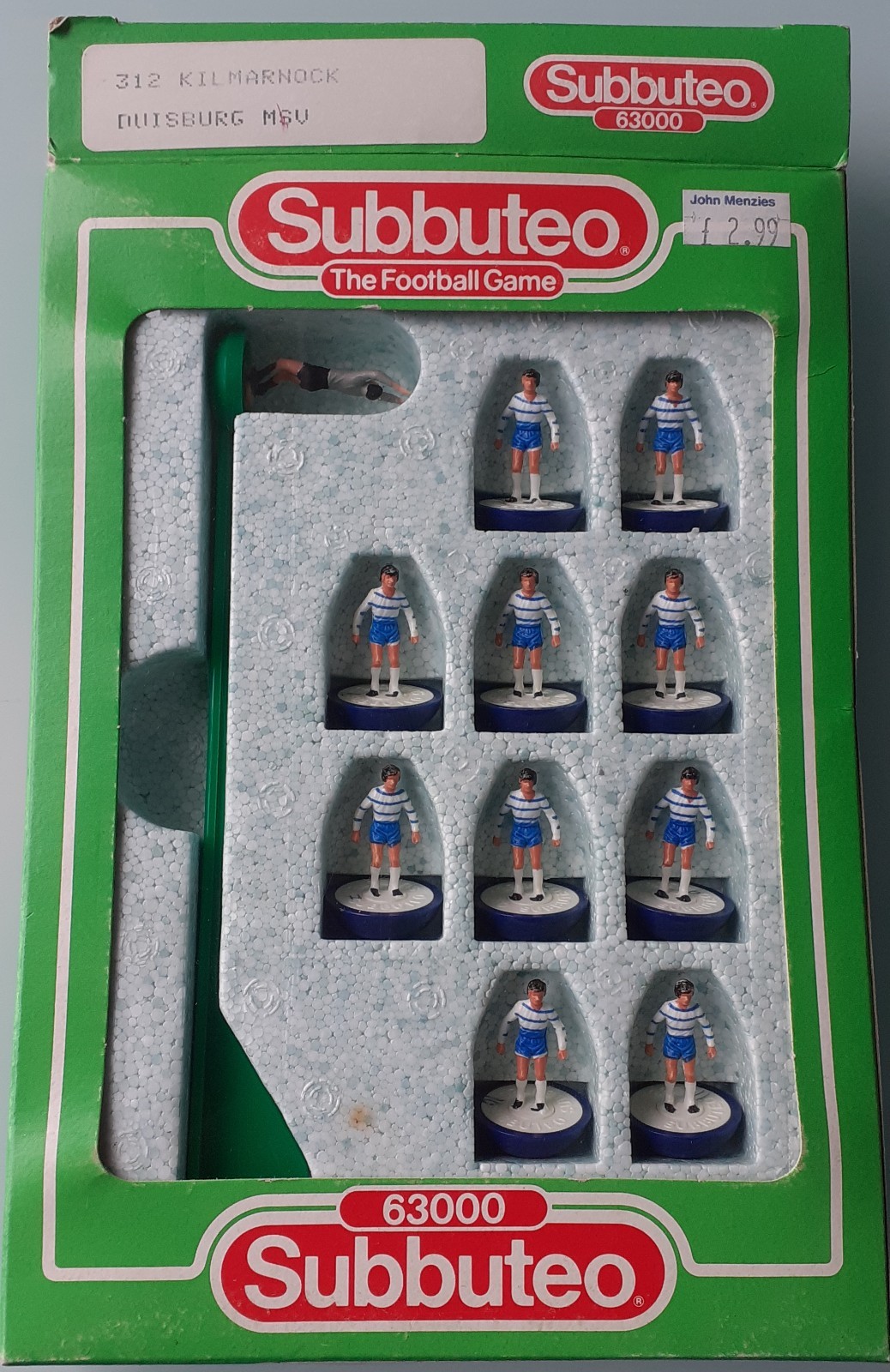 Vintage Subbuteo lightweight team 312 Kilmarnock / Duisburg MSV good condition for sale on Ebay