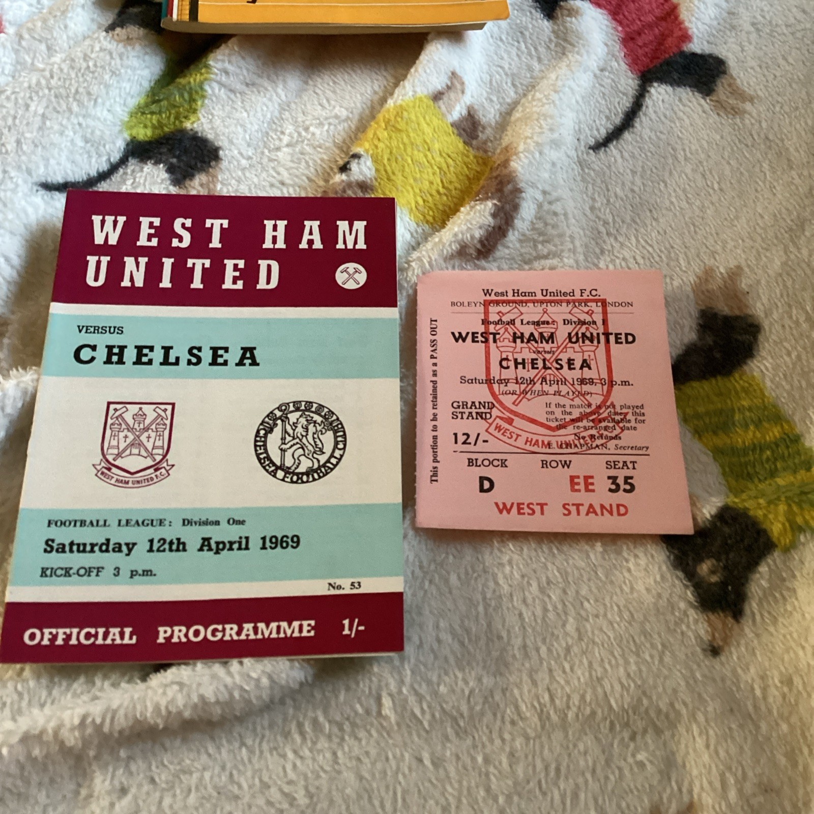 1964/5 West Ham v Chelsea and Match ticket. for sale on Ebay