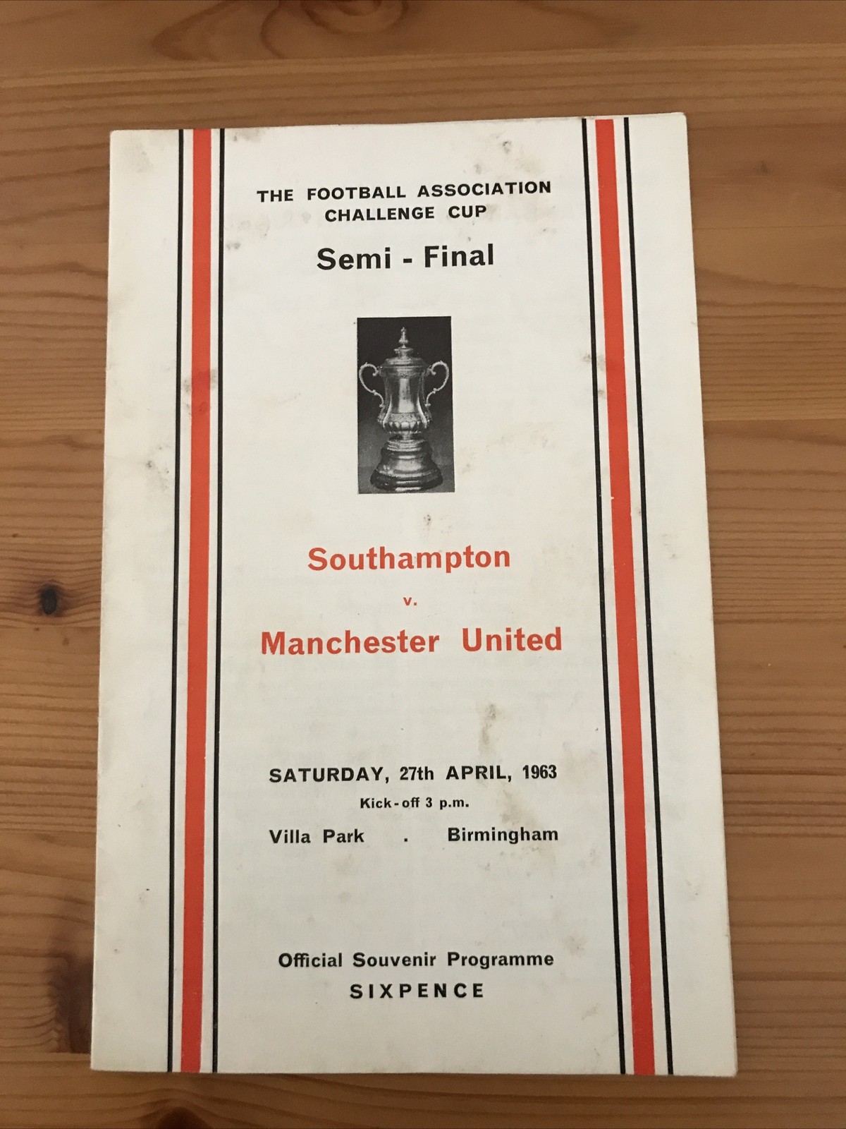 Southampton V Manchester United 1962/3 Fa Cup Semi Final @ Villa Park  for sale on Ebay