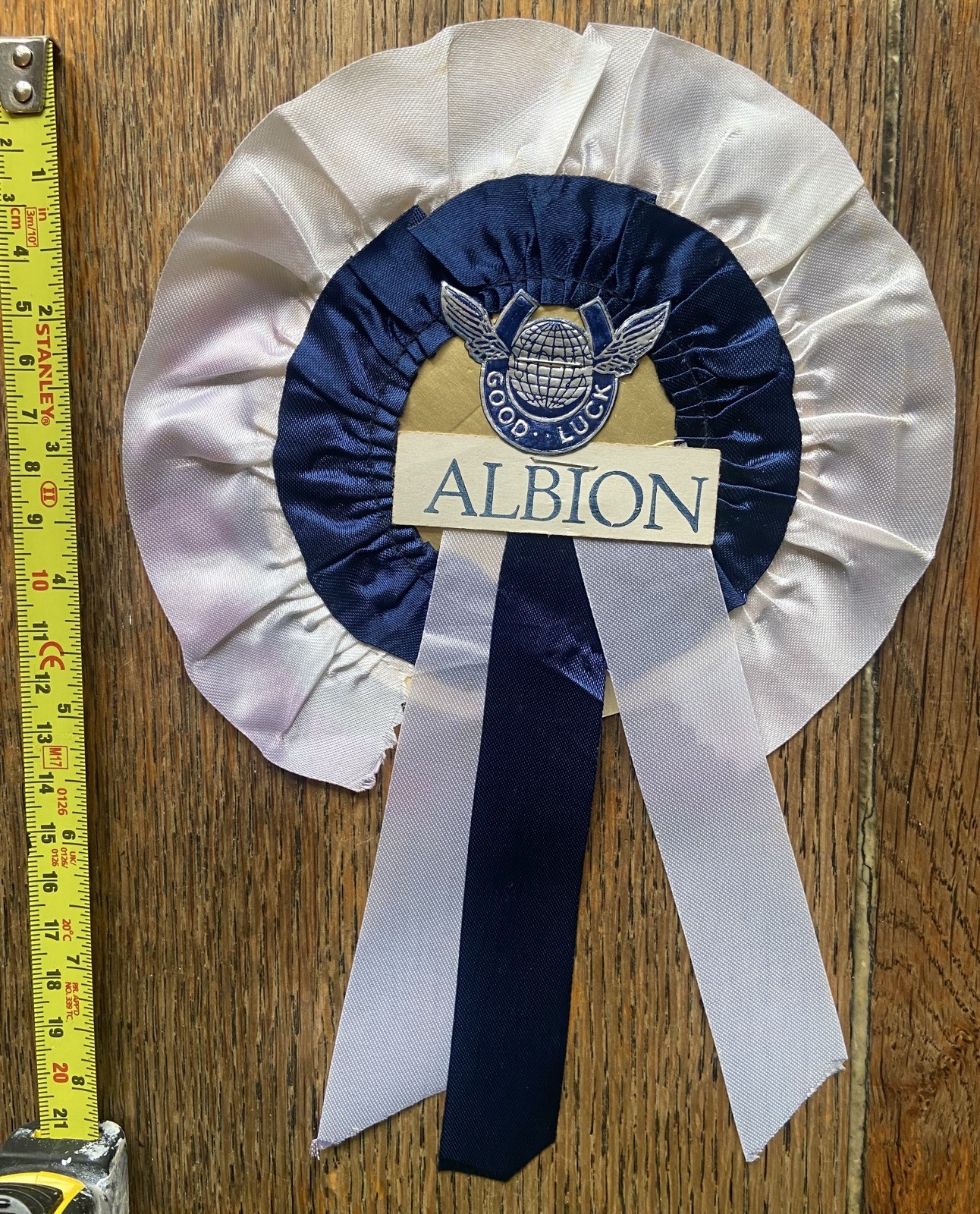 1960s/70s WEST BROMWICH ALBION 'Good Luck' Large ROSETTE. 23cm x 16cm. V.Good. for sale on Ebay