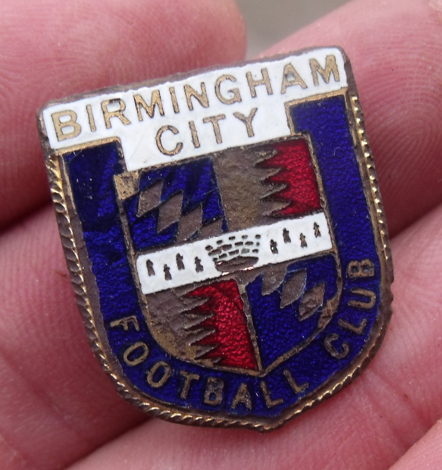 AN OLD VINTAGE BIRMINGHAM CITY FOOTBALL CLUB CREST ENAMEL BADGE, MILLER. for sale on Ebay
