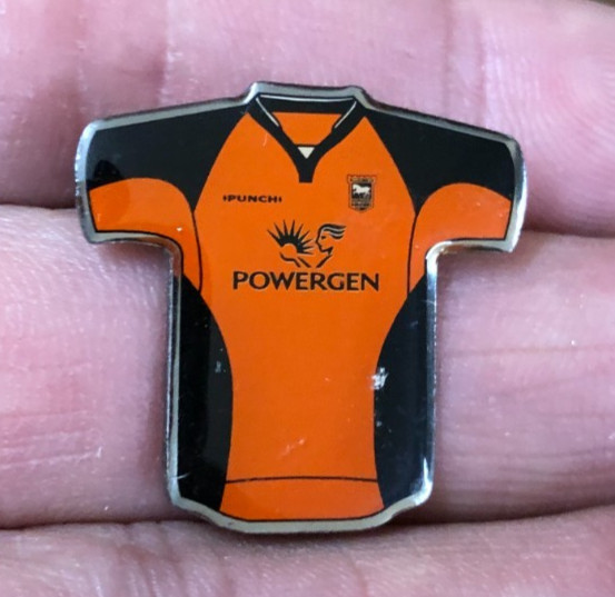 RARE IPSWICH TOWN OLD 'POWERGEN' AWAY KIT ENAMEL  PIN BADGE for sale on Ebay