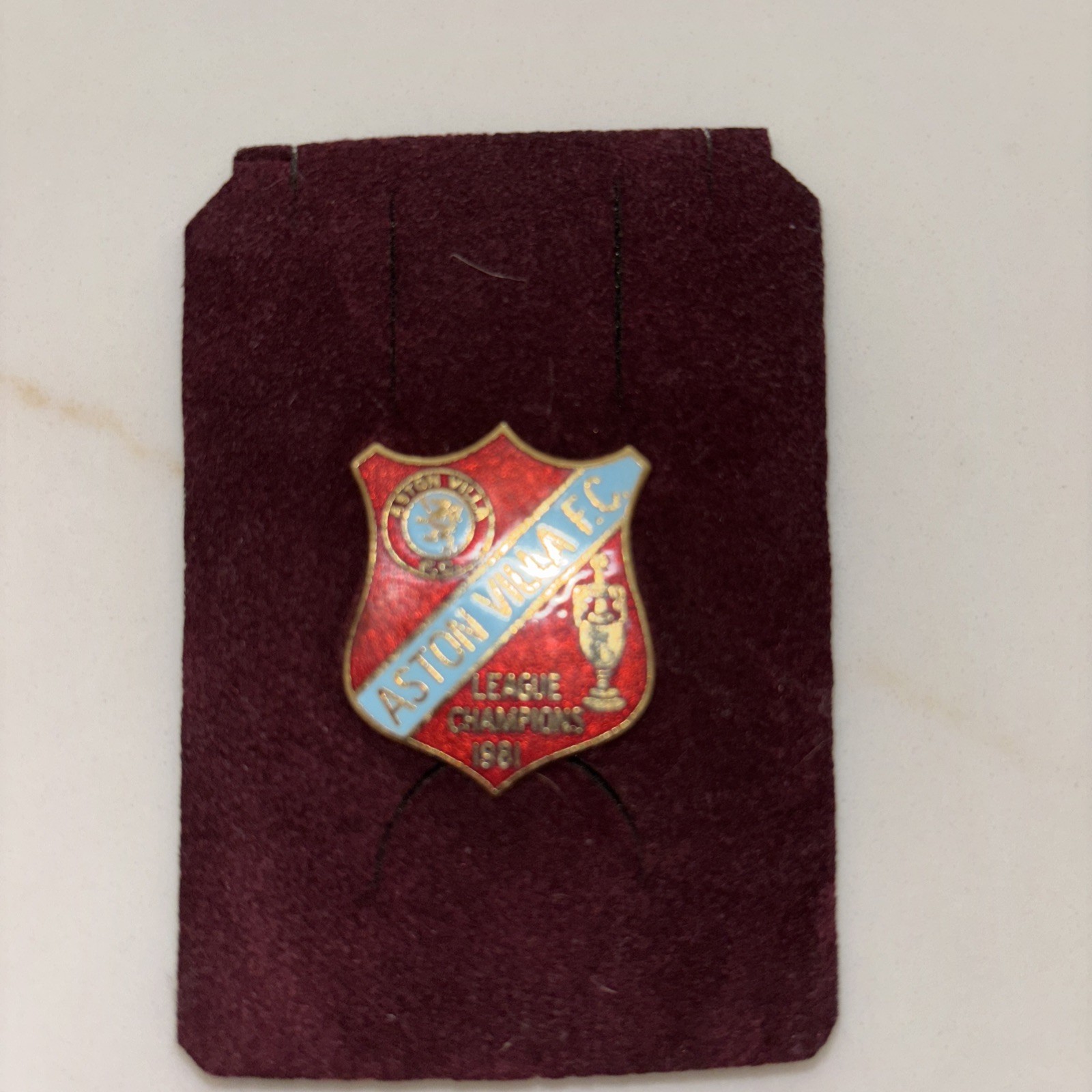 RARE OLD 1981 ASTON VILLA  F.C League Champions BADGE Maker W Reeves & Co Ltd. for sale on Ebay