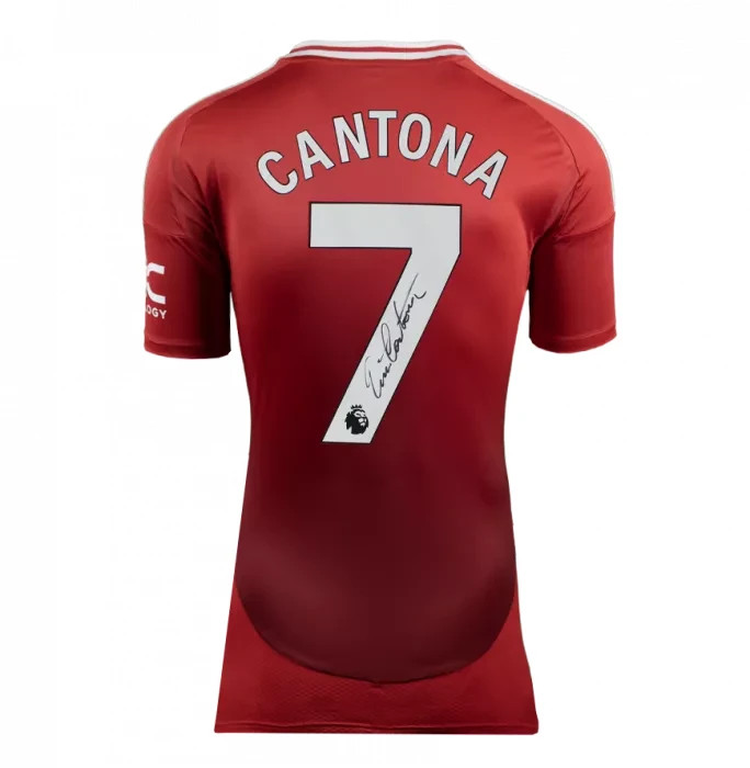 Eric Cantona Back Signed Manchester United 2024-25 Home Shirt for sale on Ebay