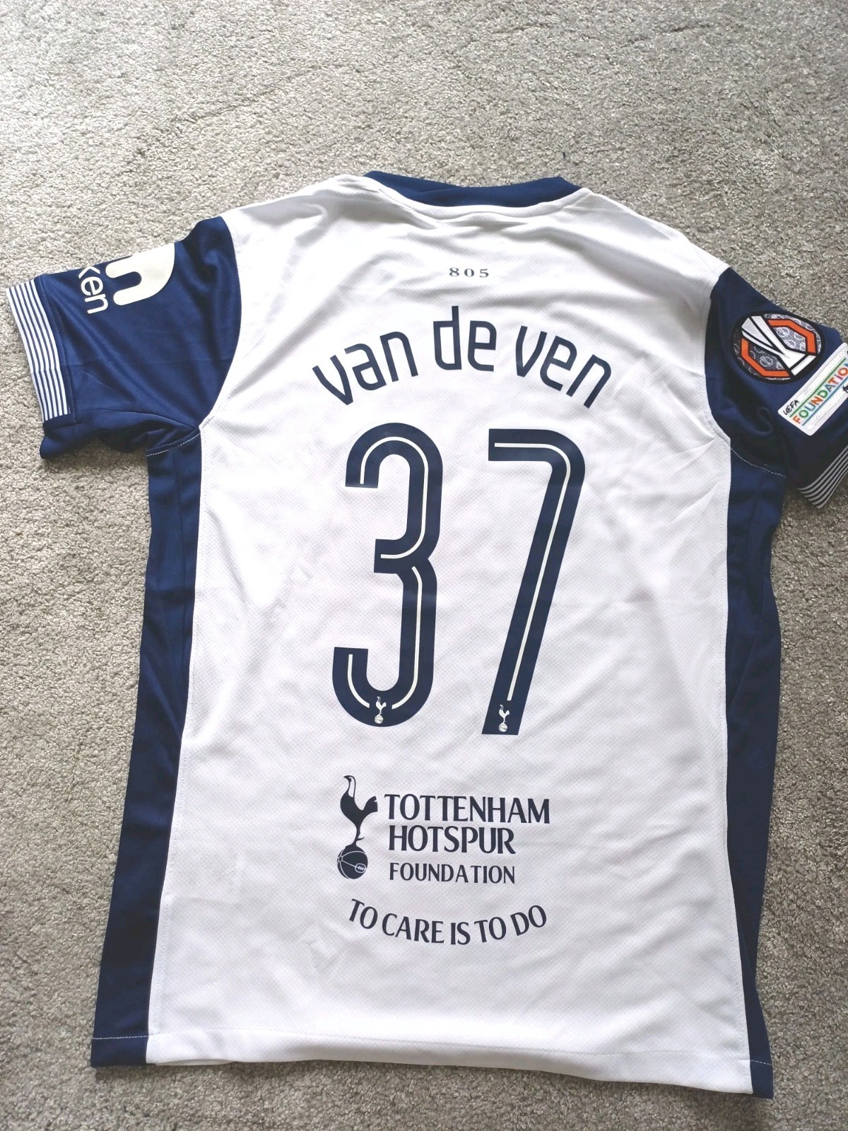 Tottenham Spurs Shirt  37 VAN DE VEN europa league final medium BNWT  for sale on Ebay