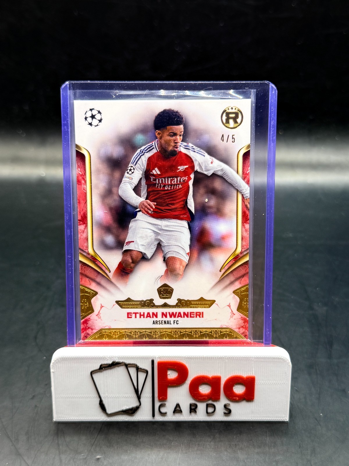 Topps - Reverence - Arsenal FC - Ethan Nwaneri /5 - Red - Rookie for sale on Ebay