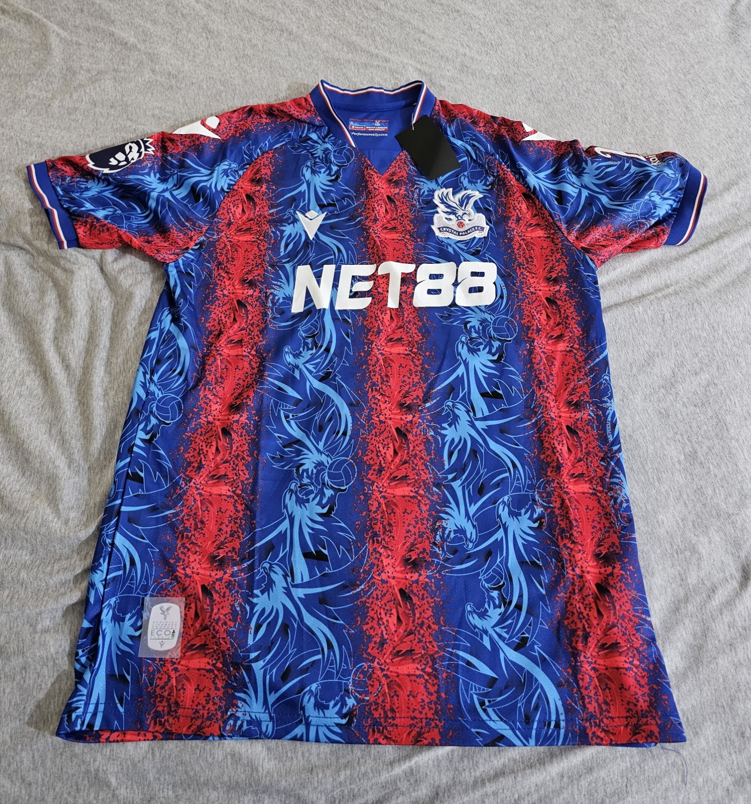 MacronCrystal Palace 2024-2025 Home Men's Football Shirt Size XL for sale on Ebay
