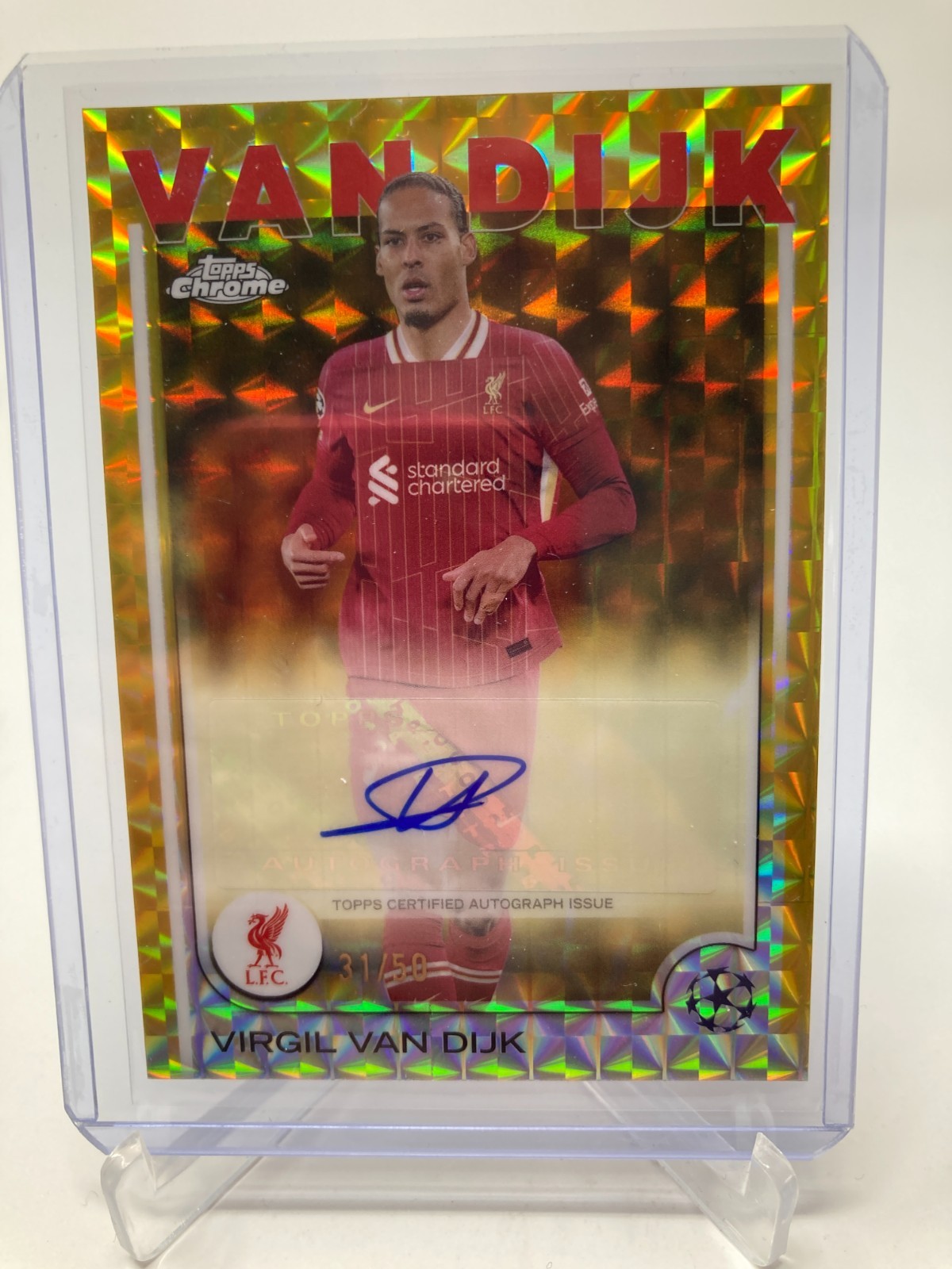 TOPPS CHROME 24/25 VIRGIL VAN DIJK LIVERPOOL AUTO 31/50. for sale on Ebay