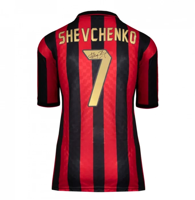 Andriy Shevchenko Back Signed AC Milan 1996 Home Shirt with Fan Style Numbers for sale on Ebay